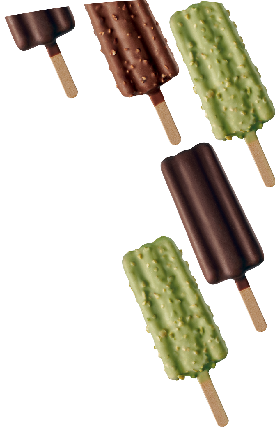 Bâtonnets de glace chocolats pistache - Popelino