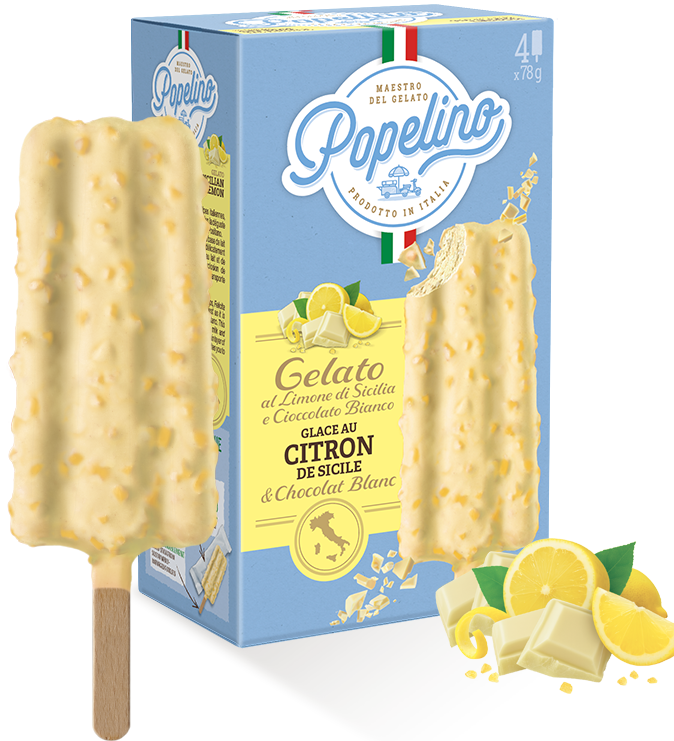 Popelino Citron de Scilie Chocolat blanc gelato
