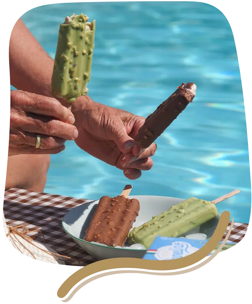 Batônnets glace noisette et pistache - Popelino